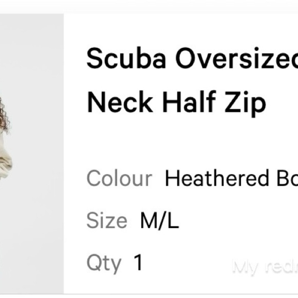 lululemon athletica Heathered Bone Scuba Oversized Half Zip